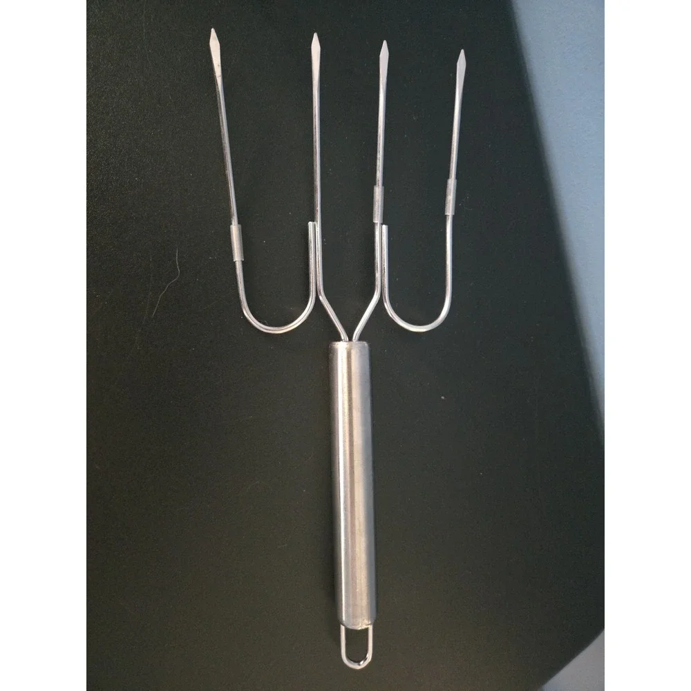 Set Of 2 Meat Forks Turkey Lifters Stainless Steel 4 Prong 11x4